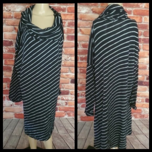 Free People Black and White Striped Tunic - Picture 2 of 2